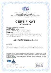 Certificate 13485 2015 CZ ITC