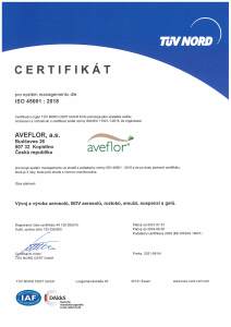 Certificate 18001 2015  CZ