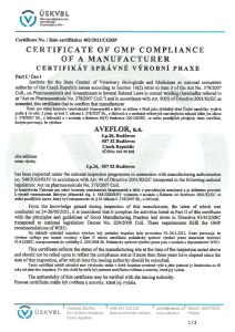 GMP Certificate 2015 (veterinary medicinal products) CZ_ENG_Strnka_1